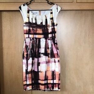 Multicolored sheath workwear dress